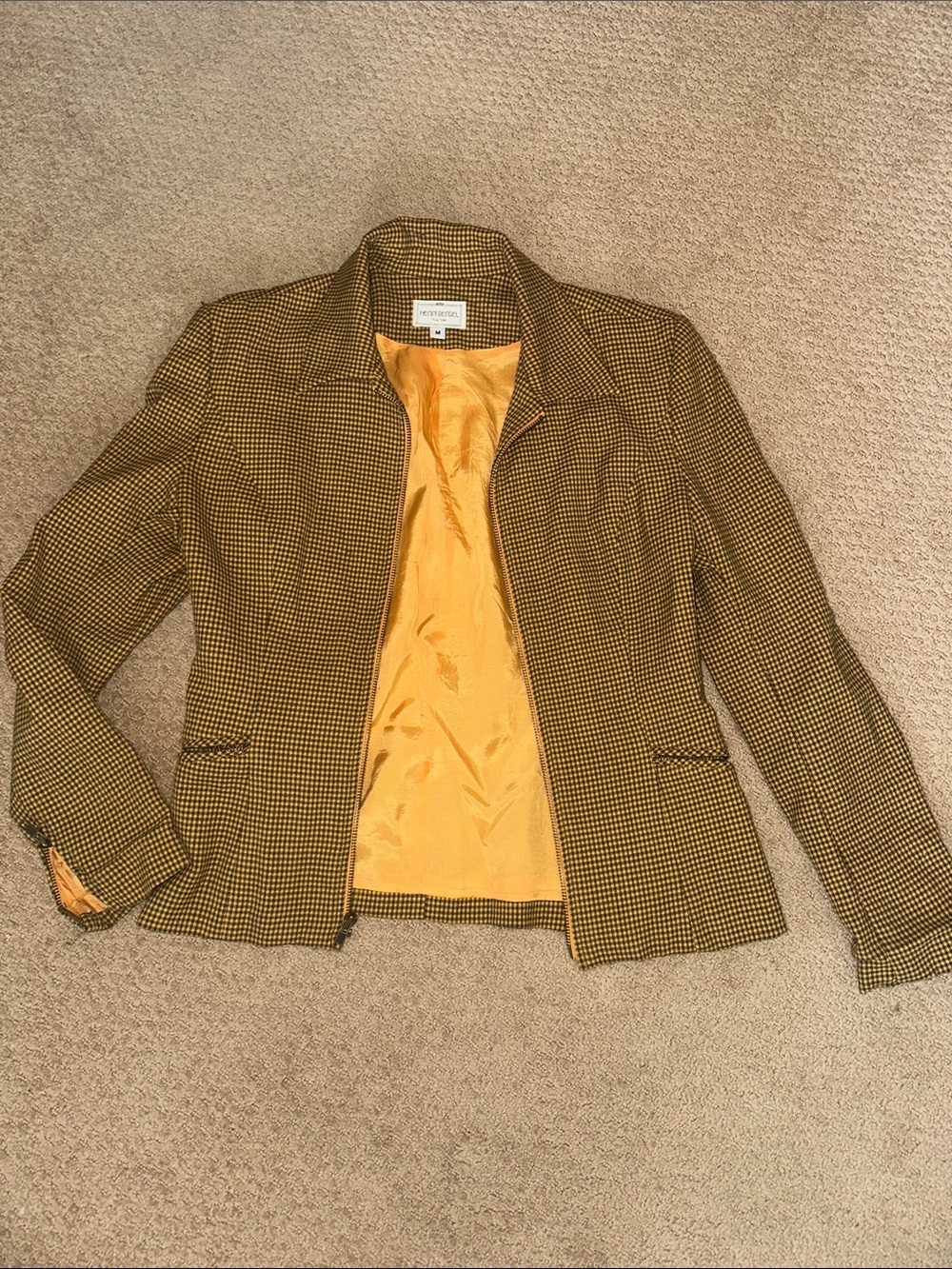 henri bendel vintage jacket (yellow and navy blue) - Picture 1 of 8